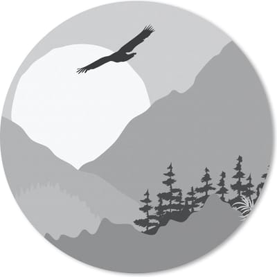 Muismat rond 20x20 cm - Mousepad Amerika - Havik - Zwart - Wit - Ronde muismatten