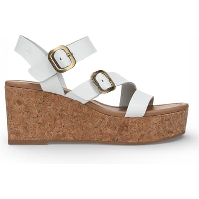 Blowfish Malibu Dames Witte Wig Armband Espadrille Hielsandalen - Ali