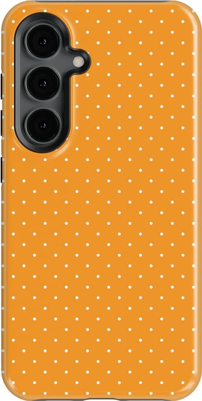 Micro Dots Tough Hoesje Samsung Galaxy S24 | Geschikt Voor Mag | Stippen Motief Backcover Samsung Galaxy S24 Golden Glow
