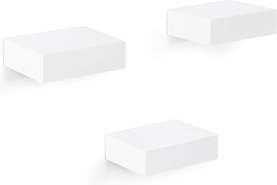 Boekenkast 10,5cm Wit - Luxe, Hout en Zwevende wandplanken tegen muur - Voor Dagelijks Gebruik, Thuis en Professioneel Gebruik