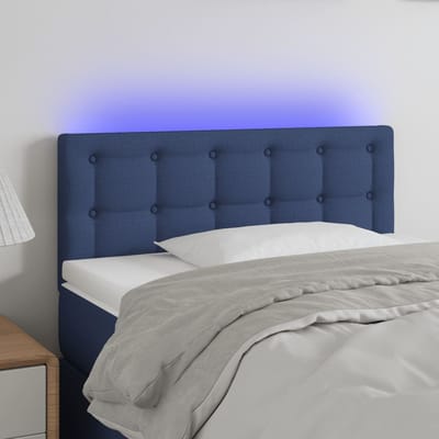 vidaXL - Hoofdbord - LED - 90x5x78/88 - cm - stof - blauw