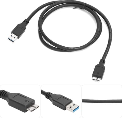 USB 3.0 Micro kabel, USB-adapter USB 3.0 A naar micro B compatibele voor: Samsung Galaxy S5, Note 3, externe harde schijf, HD-camera