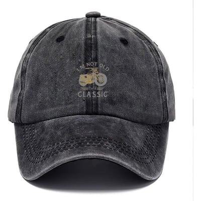 Personaliseer Vintage Gewassen Katoenen Baseballpet Mannen Motorfiets Patroon Hoeden Rijpetten Papa Pet Verstelbaar Road Trip Buitenmuts black