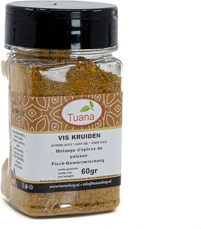 Tuana Kruiden - Vis Kruiden Zonder Zout - Bakje 40 Gram - KP0287