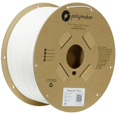 Polymaker PA02036 6938936712466 Filament PLA kunststof Hoge stijfheid, Hoge treksterkte 1.75 mm 3000 g Wit PolyLite™ 1 stuk(s)