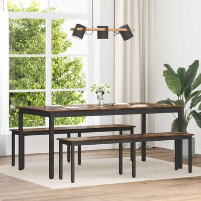 vidaXL - Bank - Rook - Eik - 160 - x - 35 - x - 45 - cm - Bewerkt - hout