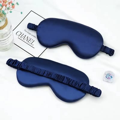 Blauw Slaapmasker - Oogmasker - Reismasker - Nachtmasker - Santijnachtig - Superzacht slaapmasker - Masker voor vliegtuig - Reis accessoire - Elastiek - Universeel - CHPN