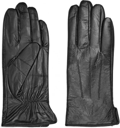 Modieuze Leren Handschoenen Voor Dames - Met Fleecevoering - Italiaanse Design - Zwart - Maat XXXL
