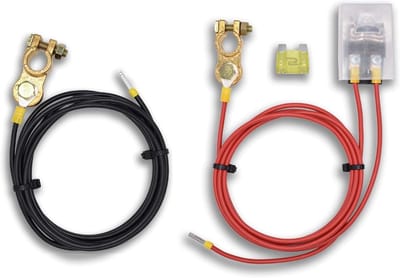 Accukabel Set - Stroomkabel Koper - Zonne-energie Installatie - Inclusief Zekeringhouder - 10 mm² - Rood Zwart