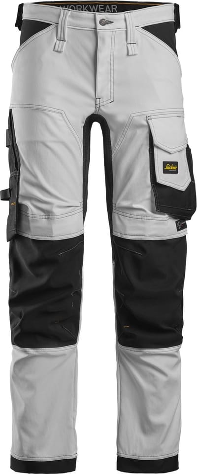 Snickers 6341 AllroundWork, Stretch Werkbroek - Wit/zwart - 58
