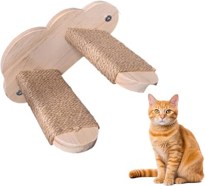 Kattentrap Hout - Klimplank Kat - Kattenverrijking Binnen - Massief Houten Planken - 24 x 20 x 10 cm