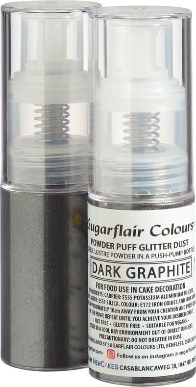 Sugarflair Pump Spray Voedingskleurstof - Glitter Nevel - Donker Grafiet - 10g