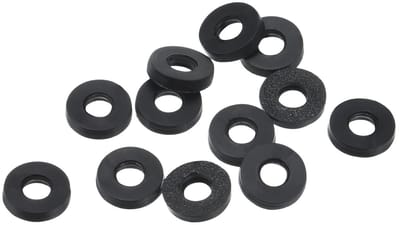 Rubber Flat Washers 12 stuks 3mm ID 7mm AD voor Waterleidingen, Slangen en Bevestigingen - Zwarte Sealing Ringen