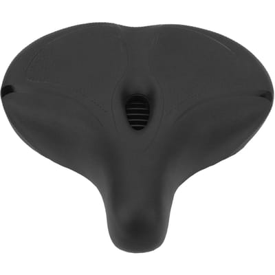 Fietszadel Oversized Memory Foam Kunstleer Hol Ademend Dubbel Schokabsorberend Fiets black