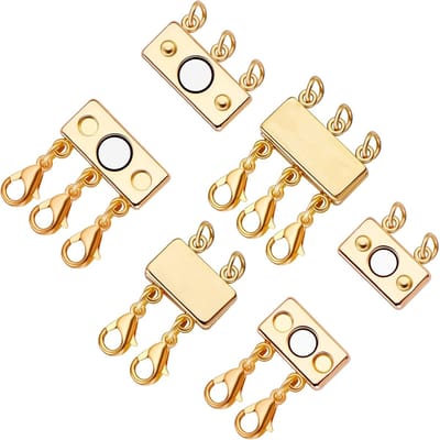2 stuks ketting gelaagde sluitingen, magnetische ketting connector gouden magnetische ketting separator voor gelaagdheid meerdere strengen sluitingen voor gelaagde armband ketting