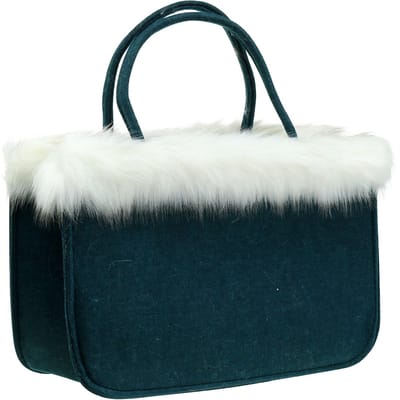 Viltentas met bontrand benzine 38cm x24cm x 20cm