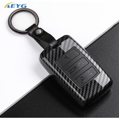 ABS Koolstofvezel Auto Sleutelhoes Cover Voor Land Rover Range Rover Sport Evoque Freelander Voor Jaguar Xf Xj Xe Xjl Xf Accessoires gray