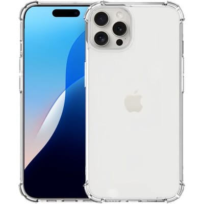 Ceezs TPU Shock case geschikt voor de Apple iPhone 16 Pro Max hoesje - transparante back cover - TPU / siliconen materiaal - telefoonhoesje met verstevigde randen (transparant)