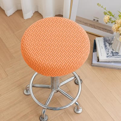 Antislip Ronde Krukhoes Stoel Bank Beschermhoes Bar Schoonheidssalon Draaistoel Ronde Stof Stoelzittinghoes 30CM oranje