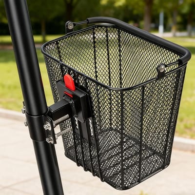 Fietsmand Kinderen - Fietsmand Stuur - Spullen Vervoeren - Snelsluiting Met Handgreep - 25 x 19 x 15 cm - Zwart