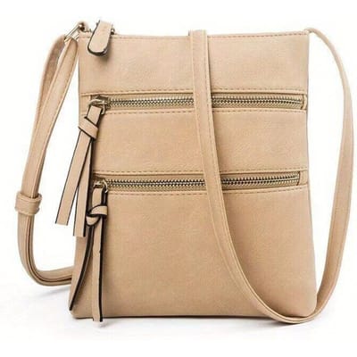 1 STuks Dames PU Leer Crossbody Messenger Tas - Ritssluiting, Schouderband - Voor Dames - Geschikt voor Dagelijks Gebruik, Winkelen, Reizen