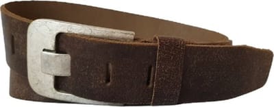 Leren Riem - Crack Bruin - 5 cm breed - maat 85 (totale lengte 100) - 100% Echt Leer - Heren Riem - Dames Riem