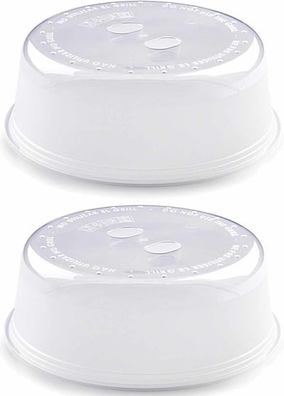 Plasticforte Magnetron deksel - 2x - 27 cm - transparant - afdekschaal - magnetronstolp