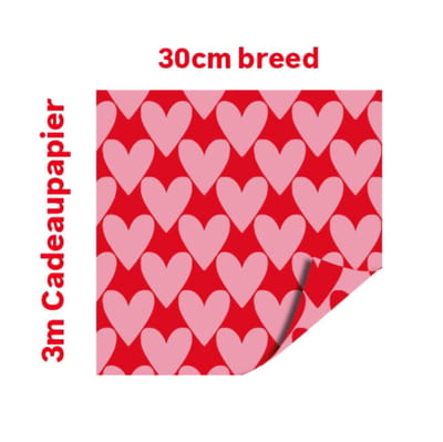 3m Cadeaupapier Hartjes XL - valentijn - liefde - hartjes - inpakken valentijn - Valentijnsdag - trouwen - huwelijk