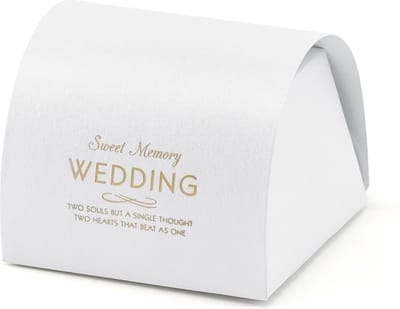 PartyDeco - Bedank doosje Wedding wit (10st)