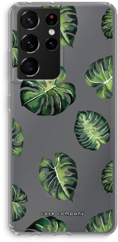 Case Company® - Hoesje geschikt voor Samsung Galaxy S21 Ultra hoesje - Tropische bladeren - Soft Cover Telefoonhoesje - Bescherming aan alle Kanten en Schermrand