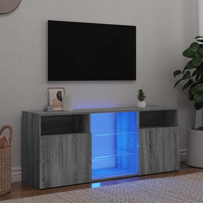 vidaXL - Tv-meubel - met - LED-verlichting - 120x30x50 - cm - grijs - sonoma - eiken