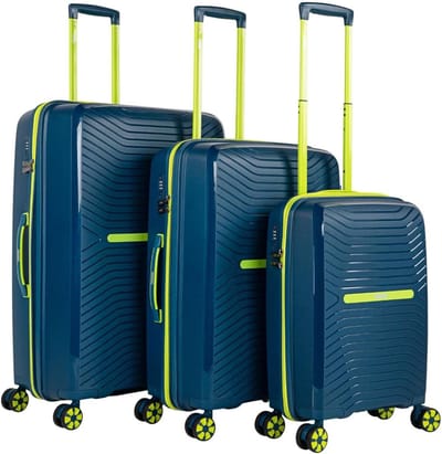 Kofferset Delige - Reiskoffer Set - Elke reisbehoefte - Robuuste afwerking - 97 liter - Blauw