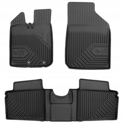 Frogum - No.77 - Automatten 3D - Geschikt voor DACIA SPRING vanaf 2021 - 3-delig - TPE Rubber - Zwart