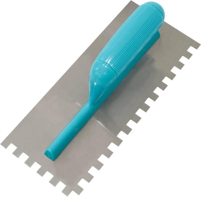Getande Troffel - Tegelspaan Spaan - Tegels Leggen - Ergonomische Handgreep - 10x10 mm - Zilver