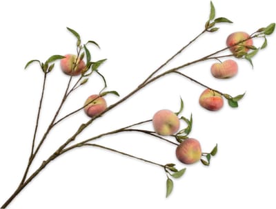 Silk-ka Kunstbloem-Zijden Bloemen Perzik Tak Rood-Geel 118 cm