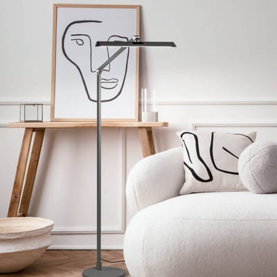 Fabas Luce LED vloerlamp Beba, antraciet, hoogte 110 cm, CCT, dimmer
