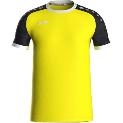 Jako Iconic Shirt Korte Mouw Kinderen - Zachtgeel / Zwart | Maat: 116