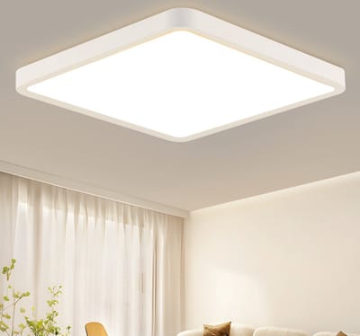 NETTLIFE Plafondlamp - LED - Ø 23 cm - witte plafonniére - 23W - warmwit licht - rechthoek