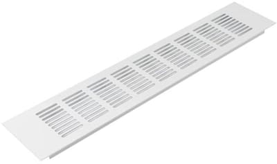 Rechthoekig ventilatierooster voor luchttoevoer, aluminium, 400 x 80 mm - voor vloer, muur en deurkanaal