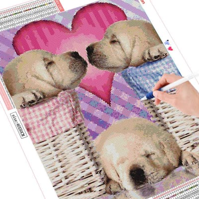 Diamant broderie coeur 5D bricolage diamant peinture chien mosaïque vente animaux loisirs et artisanat Full Square 20X30CM