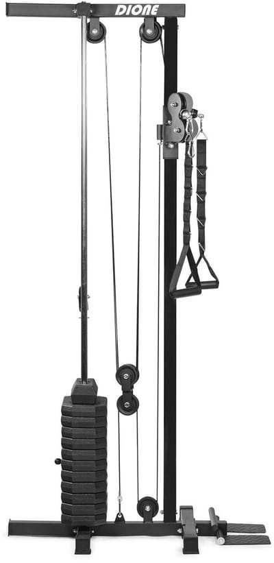 DIONE CW60 - Single Pulley - Cable Crossover - Wandmontage - Inclusief 60kg Gewichten - Uitbreidbaar tot 90kg