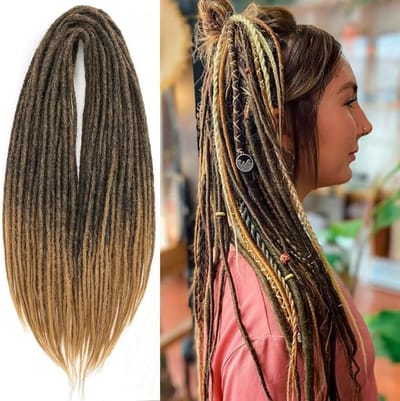 24 Inch Dreadlocks Extensions, 10 Strands Handgemaakte Dreadlock Vlechten, Synthetisch Hippie Haar voor Vrouwen met Dubbele Einden en Locs voor een Natuurlijke Look