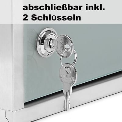 Monzana - Medicijnkastje met Slot - Zilver - RVS - 48,5cm x 25cm x 12cm