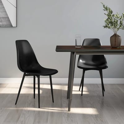 vidaXL - Eetkamerstoelen - 2 - st - PP - zwart