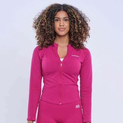 Euphoria Zipper Sportvest Dames - Sportkleding Dames - Trainingsjack Dames - Compressie - Vochtafvoerend - Roze - Maat S