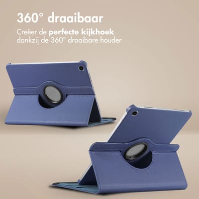 imoshion Tablet Hoes - Geschikt voor Samsung Galaxy Tab A9 Plus - 360° Draaibare Bookcase - Donkerblauw