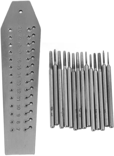 Dailygoods- Tappen Set 14-delig - Draad 0.7mm-2mm - Juweliers/Horlogemakers - Tap/Matrijs - Schroefdraad/Horloge Reparatie - Essentieel Hulpmiddel - Tapset