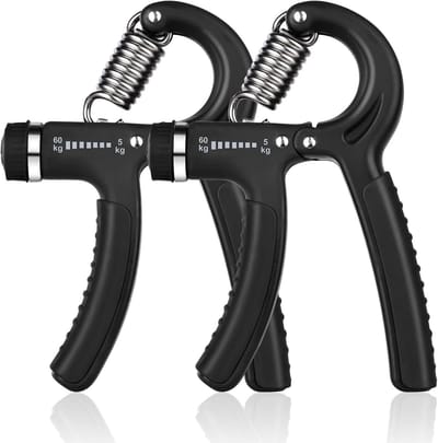 Handtrainer - Handtrainingsapparaat - Vingertrainer - Trainingsapparaat - Fitness van 10 kg - 50 kg - Set van 2 Stuks - Zwart