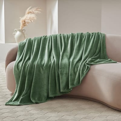 Unyqoos® Heerlijk Zachte Flanellen Pluizige Deken voor Bank, Bed en Meer - 150 x 200 cm Groen