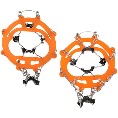 2 Pièces Crampons de Traction sur Glace Anti-Dérapants Couvre-Chaussures Crampons Grips Neige avec 8 Pointes pour Randonnée Marche orange